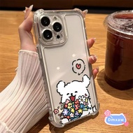 Cute Puppy Holding Flowers Phone Case For Samsung Galaxy S26 S25 Ultra Edge Plus FE A17 A07 A16 M16 