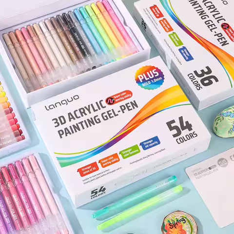 Languo 3D Acrylic Gel Pen Large Capacity 1.0mm Painting Drawing Markers Writing Pen Art Student Supp