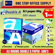 A3 80GMS DOUBLE A PHOTOSTAT PAPER -500'S / DOUBLE A / Quality Paper / White Paper/ Photostat Paper /