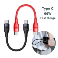 CH* Short Type C Charger Cable USB C Male to Male Fast Charging Cable 66W Fast 25CM