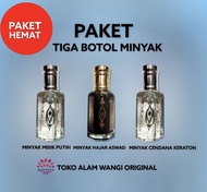 PAKET MINYAK MEDITASI MINYAK MISIK PUTIH MINYAK CENDANA KERATON DAN MINYAK HAJAR ASWAD