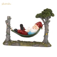 SHOUH Hammock Gnome Statue, Resin Hanging Garden Gnome Figurine, Outdoor Statues Dwarf Figurine Gree