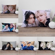 Stray Kids Hyunjin & Felix Pillowcase Rectangular Pillow Case Kpop Single Side Car Cusion Cover Home