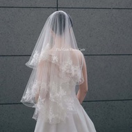 Beautiful 2-layer lace veil, 2-layer lace veil, bridal veil.