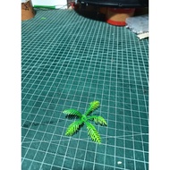 Coconut leaf diorama model for cardboard house