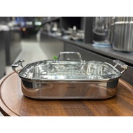 Chockmen C801/828 Rectangular Stainless Steel Pot with Vertical Wall for Steaming Fish and Seafood C