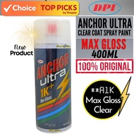 DPI ANCHOR ULTRA 1K + MAX GLOSS CLEAR COAT SPRAY CAN PAINT 400ML TIN CAT SEMBUR KILAT A1K HIGH GLOSS