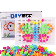 96pcs/lot 3D Mosaic Picture Puzzle Mushroom Nail Kit Puzzle Toys Brinquedos Juguetes Mosaic Toys Kid