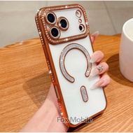 Magnetic Phone Case Clear Diamond Glitter Fashion For iPhone 17 17Pro 17Promax 17Air Shockproof 062