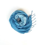 母親節禮盒 手工藍染漸層絲巾 天然 藍染 植物染 原創 圍巾 絲巾