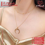 8 Planets Boho Beach Crescent Double Necklace