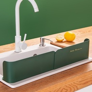 Sink Water Splash Guard Multifunctional Sink Flap Rack Splash-proof Retractable Storage Drain Basket