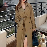fulaide- Women Coat Women Windbreaker Coat Women’s Double Breasted Long Trench Coat with Belt – Slim