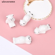 REMN 1 pc Lucu Putih Beruang Keramik Sumpit Pemegang Rak Sendok Garpu