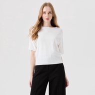 ESPADA เสื้อสเวตเตอร์แขนแบบบาตวิง ผู้หญิง สีออฟไวท์ | Bat Wing Sleeve Sweater | 01109