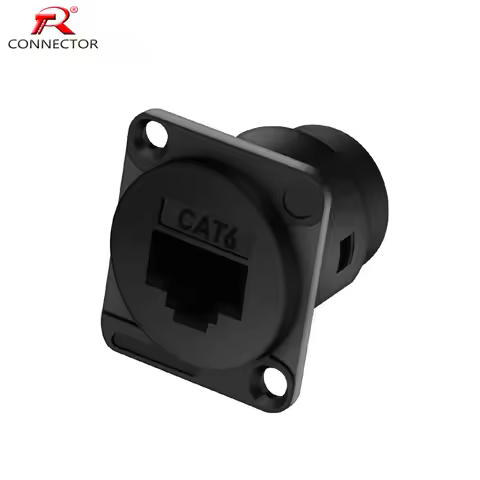 1Pc RJ45 D-type Connectors Ethernet Connector Panel Mount Classis Connector Soldering Cat.6 Terminal