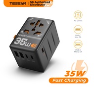 TESSAN - International 35W Multi Plug Adapter Fast Charging Universal Travel Charger with Type C