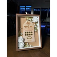 Plat Mas Kahwin / Plat Hantaran Mas Kahwin Ijab Qabul with frame & flower / Custom Mas Kahwin Frame