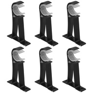 (YOWK) Single Curtain Rod Brackets for Drapery Rod Aluminum Alloy Heavy Duty Curtain Rod Holders (Black) 6Pcs