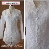 Kebaya Encim Modern Spesial Warna Putih Lengan Panjang Ukuran Jumbo