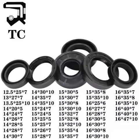 TC 12.5 13 13.5 15 16*20 24 25 26 27 28 30 32 35 40 47*5 6 7 8 10 Nitrile Rubber NBR Grooved Lip Spr