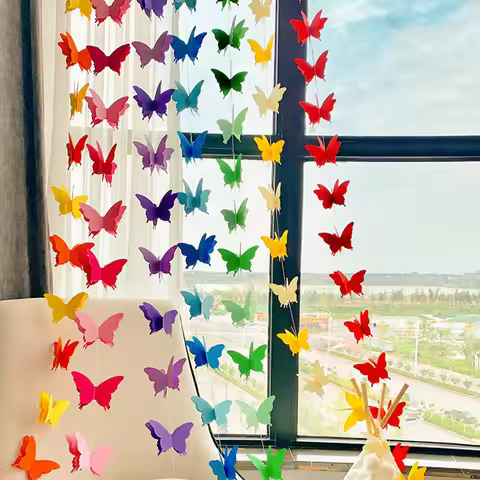 3M 3D Streamers Gradual Butterfly Shaped Paper String Flower Birthday Party Decoration Decoration Pa