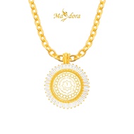SILVERA 925 Silver Pendant Loket Perak ~ 24K Gold Plated Helios Medallion, 925 Silver By Masdora