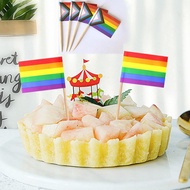 100Pcs/Set Triangle Rainbow Flag Pride Flag Decoration Gay LGBT Toothpick Party Decor