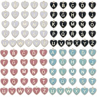 Oil Drip Double-Sided Heart-Shaped 26 English Letters Love Pendant DIY Bracelet Earrings Necklace Je