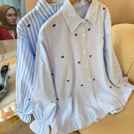 KEMEJA COQUET STRIPE SHIRT | Striped Shirt | Ribbon Shirt | Women's Shirts