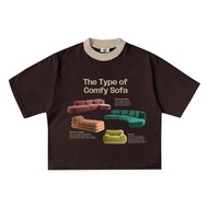 Thenational T-shirt Boxy Ringer – Couch Dark Brown