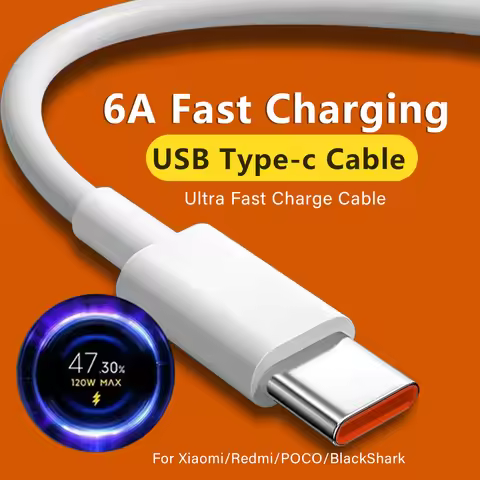 6A Type-C Fast Charging USB Cable for Xiaomi 15 14 13 Mix Flip Fold3 Redmi 15 Note 14 13 Pro K70 POC