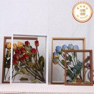乾燥花相相框 木雙面透中明空框0958擺臺手工玫瑰壓克力質展示框