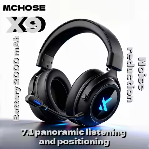 MCHOSE X9 Wireless Headworn Three Mode Game Headset Bluetooth 2.4G E-sports Noise Reduction Headset 