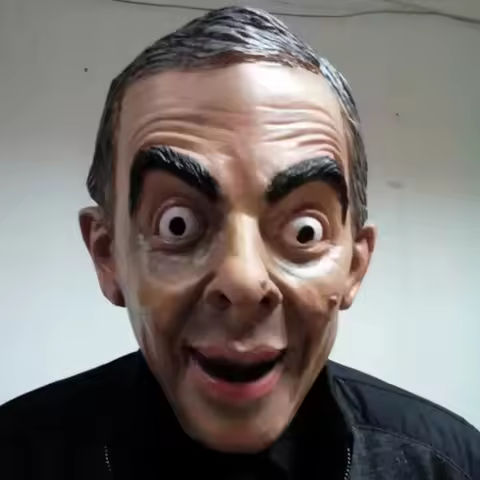 Mr. Bean Full Head Halloween Fancy Dress Up Latex Mask Funny Character Cosplay Costume Party Props6;