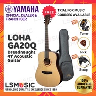 Loha GA20Q 41" Full Size Dreadnaught Acoustic Guitar w/ Free Gift Guitar Bag, Guitar Pick, Guitar Strap, Tuner (GA 20Q)