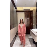 SEQUENCE EMBROIDERED WITH MIRROR WORKED TOP, SARARA AND DUPATTA