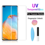 Full Coverage UV Tempered Glass Screen Protector for Huawei P30 P40 P50 Mate 20 30  40 Nova 7 8 9 Honor 50 70 Magic 40 Pro Fully Support Fingerprint