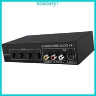 KOKO 4x1 S Video Sound Video AV Switcher 4 Input 1 Output Signal Selector for Game Console Switcher 