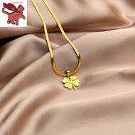 Gold 18k Pawnable Saudi Necklace for Women light luxury four-leaf necklace niche design fashion temperament clavicle chain
