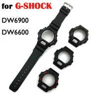 Resin DW6900 Watchband Strap Bezel Case for Casio G-SHOCK DW-6900 DW6600 Black Bnad Case Frame Watch Accessories with Tool