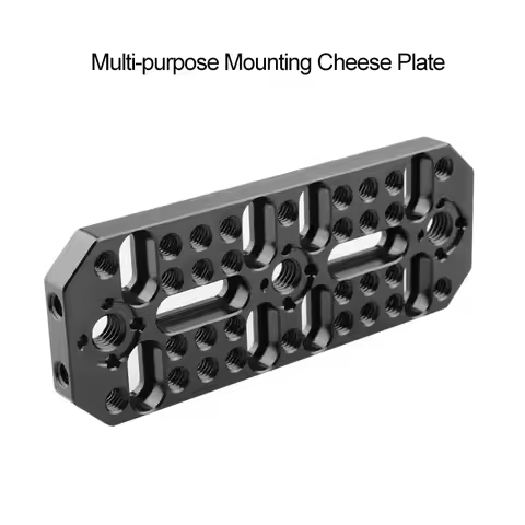CAMVATE Multi-purpose Cheese Plate With 1/4"-20 Threaded Holes & 3/8"-16 ARRI Locating Pins For Blac