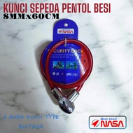 KUNCI SEPEDA SLING PENTOL BESI 8MM*60CM FM6001