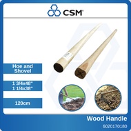 CSM 4 feet Wooden Hoe Shovel Stick Handle Only Kayu Batang Cangkul Wood 1 3/4 inch/1 1/4 inch x 4ft