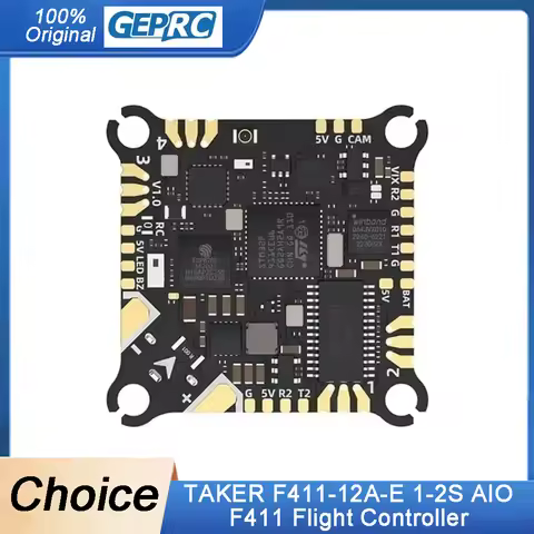 GEPRC TAKER F411-12A-E 1-2S AIO F411 Flight Controller 4in1 12A ESC BMI270 ELRS 2.4G 3.0 RX 25.5X25.