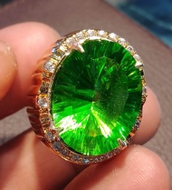CINCIN NATURAL BATU ZAMRUD GREEN MOLDAVITE JUMBO