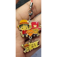 One Piece Keychain Authentic Japanese Luffy & Chopper Phone Strap Birthday Calendar (Oct 21) Anime C