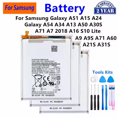EB-BA515ABY EB-BA166ABY Battery For Samsung Galaxy A51 A15 A24 A54 A34 A13 A50 A30S Galaxy A71 A7 A9
