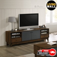 Living Mall Merlin 6ft TV Console 180cm Cabinet with Drawers In Walnut Colour