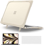 Batianda Case for 12.4 inch Microsoft Surface Laptop Go 2 (2022 Release),Heavy Duty Shockproof Protective Hard Shell Cover with Fold Kickstand &amp; Keyboard Cover Screen Protector, Khaki